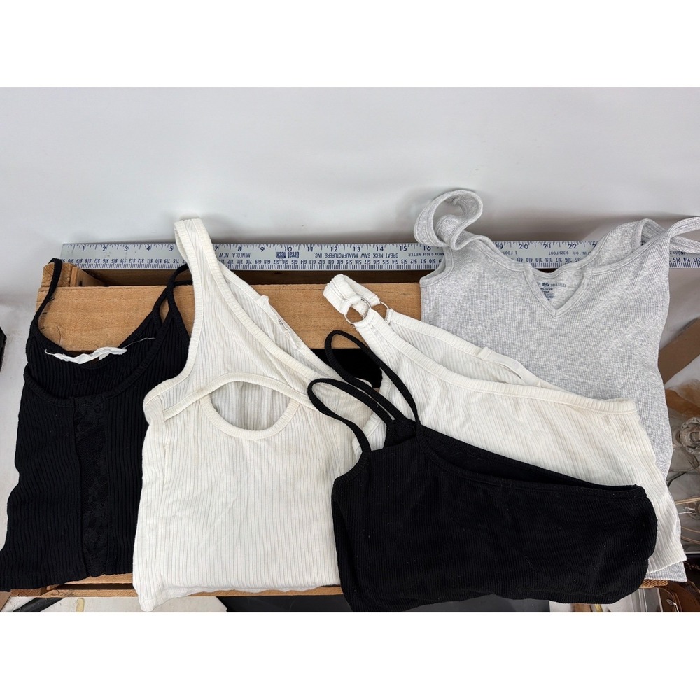 Bundle 7 Ribbed Crop Tops Brandy Melville Princess Polly Emma & Sam Small XS